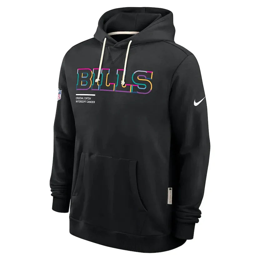 Buffalo Bills Nike Black 2025 NFL Crucial Catch Sideline Standard Issue Dri-FIT Hoodie
