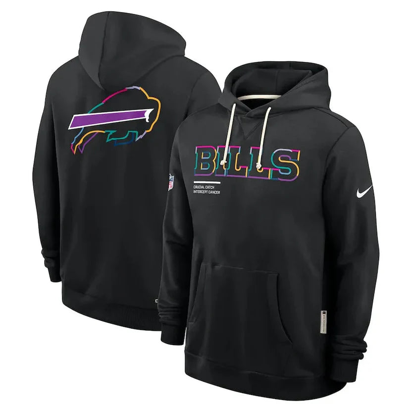 Buffalo Bills Nike Black 2025 NFL Crucial Catch Sideline Standard Issue Dri-FIT Hoodie