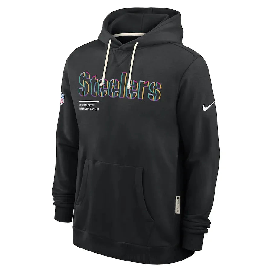 Pittsburgh Steelers Nike Black 2025 NFL Crucial Catch Sideline Standard Issue Dri-FIT Hoodie