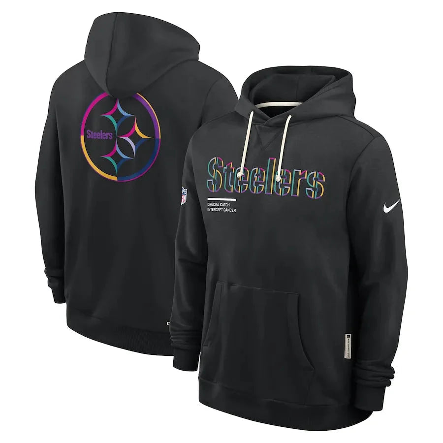 Pittsburgh Steelers Nike Black 2025 NFL Crucial Catch Sideline Standard Issue Dri-FIT Hoodie